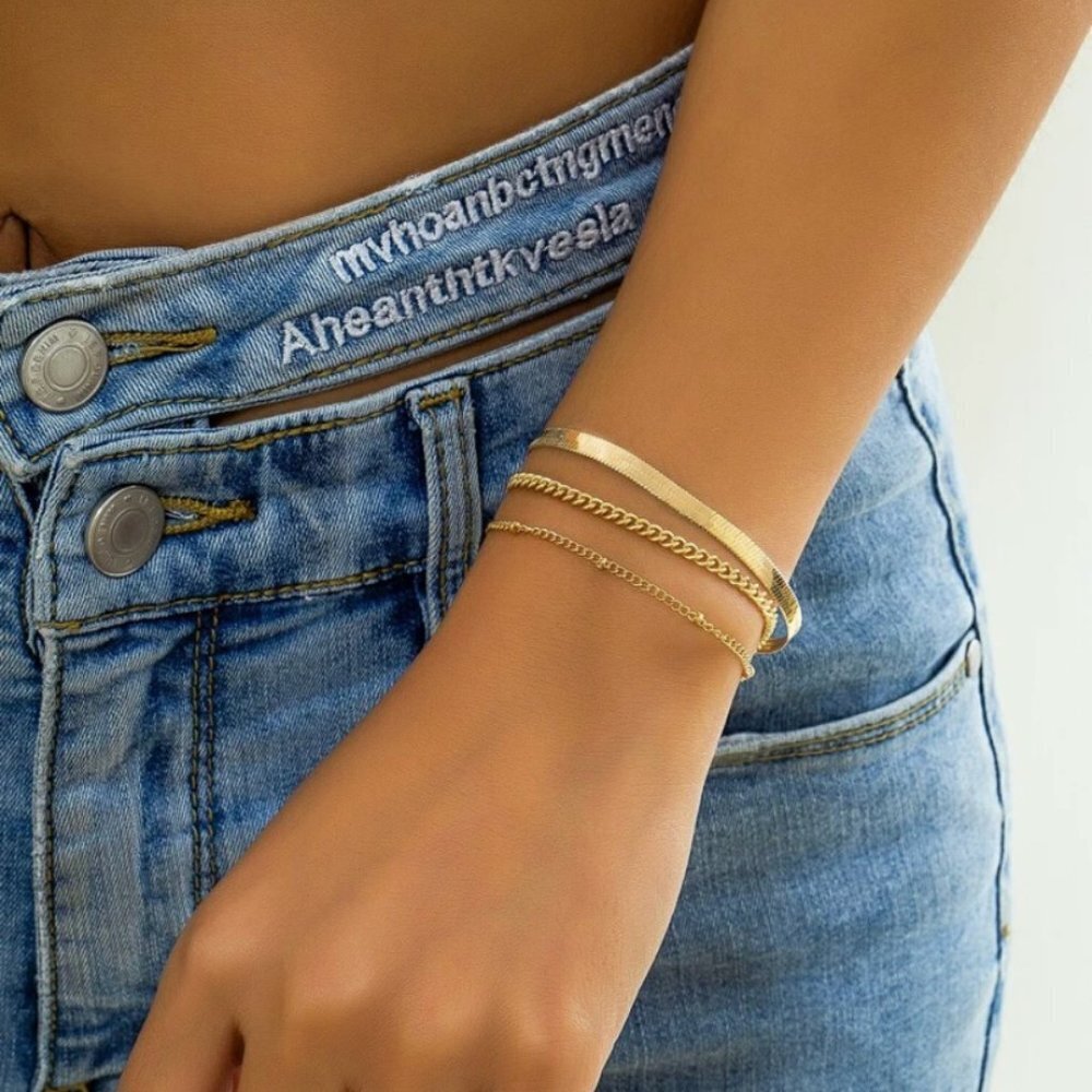3 For $30 1pcs layered Chain Bracelet - Picture 1 of 4